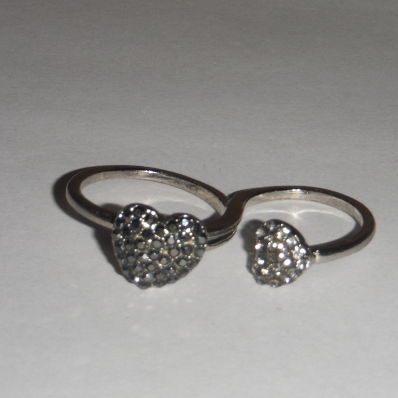 Double Heart Fashion RIng-Grey - Picture 2 of 2
